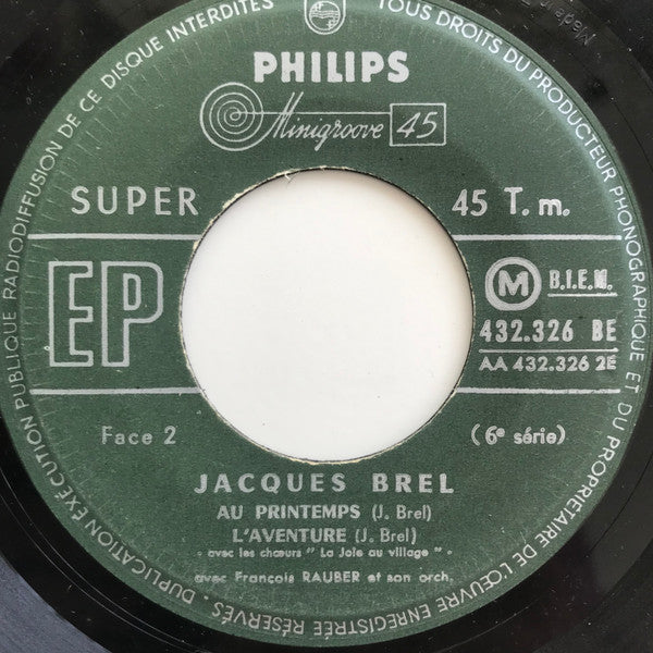 Jacques Brel : 6e Série (7", EP, RE)