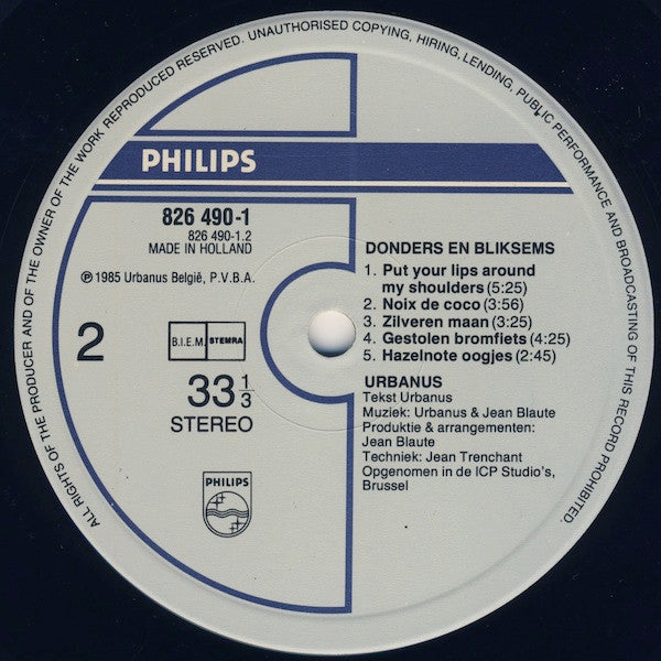 Urbanus : Donders En Bliksems (LP, Album)