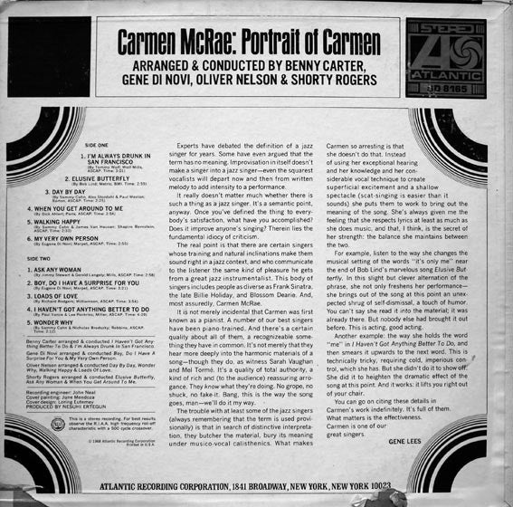 Carmen McRae : Portrait Of Carmen (LP, Album, RE)