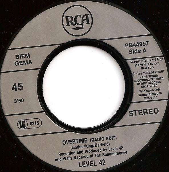 Level 42 : Overtime (7")