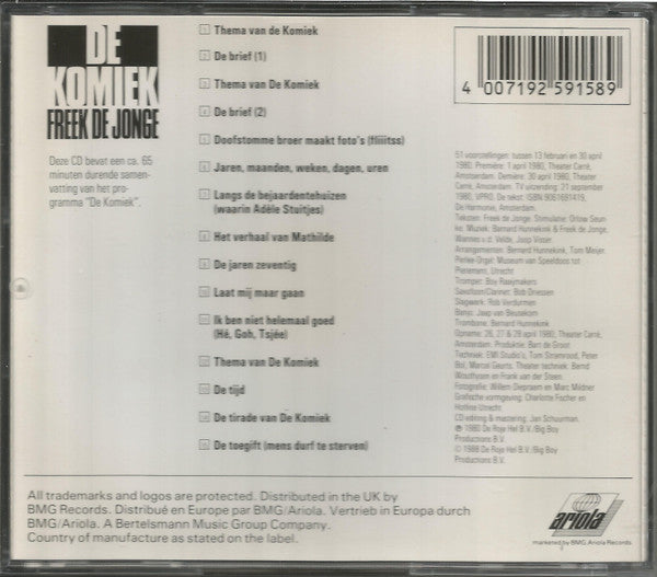 Freek De Jonge : De Komiek (CD, Album)