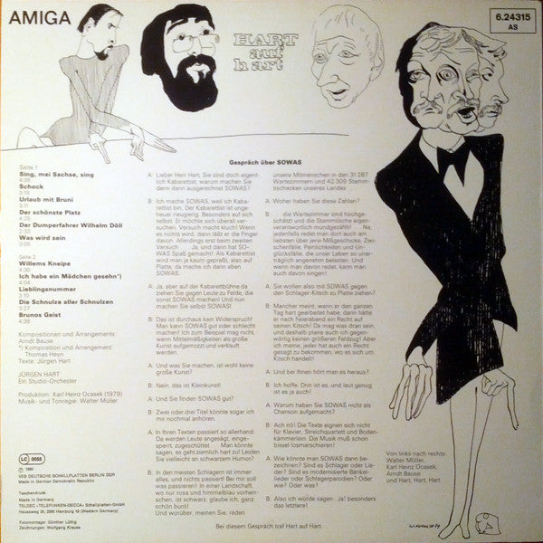 Jürgen Hart : Sing, Mei Sachse, Sing / Hart Auf Hart (LP, Album)