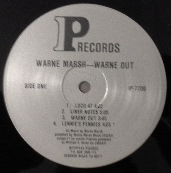 Warne Marsh : Warne Out (LP, Album, Whi)