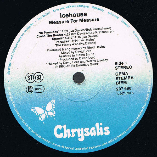 Icehouse : Measure For Measure (LP, Album)