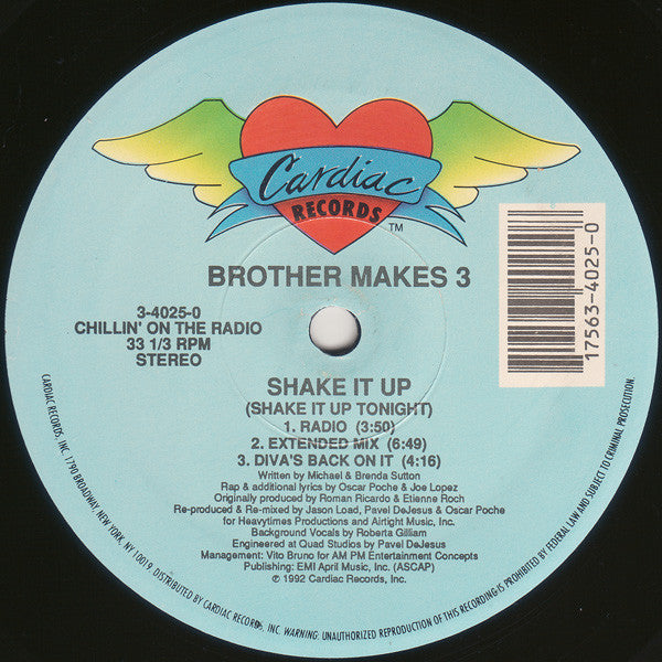 Brother Makes 3 : Shake It Up (Shake It Up Tonight) (12")