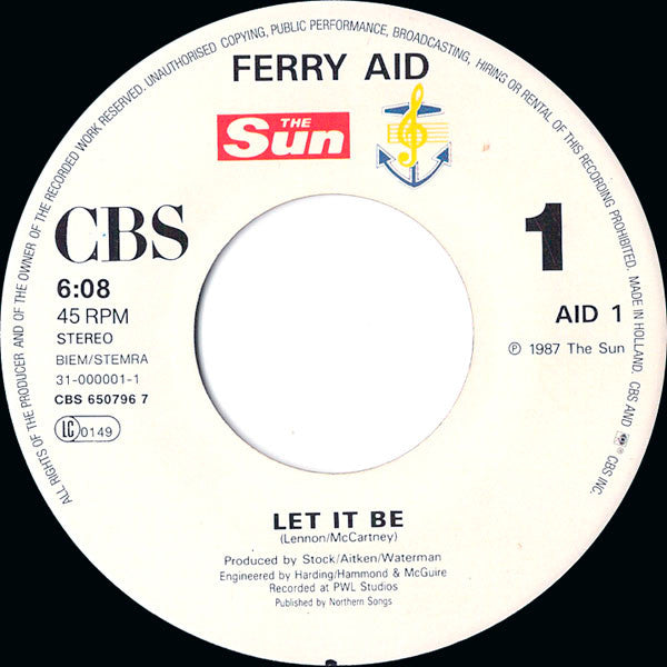 Ferry Aid : Let It Be (7", Single)