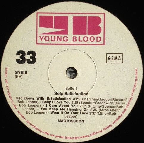 Mac Kissoon : Sole Satisfaction (LP, Album)