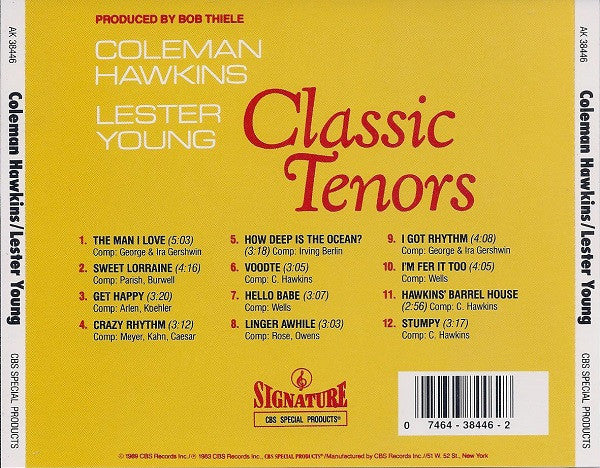 Coleman Hawkins / Lester Young : Classic Tenors (CD, Comp, RE)