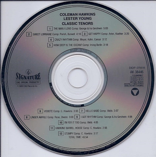 Coleman Hawkins / Lester Young : Classic Tenors (CD, Comp, RE)