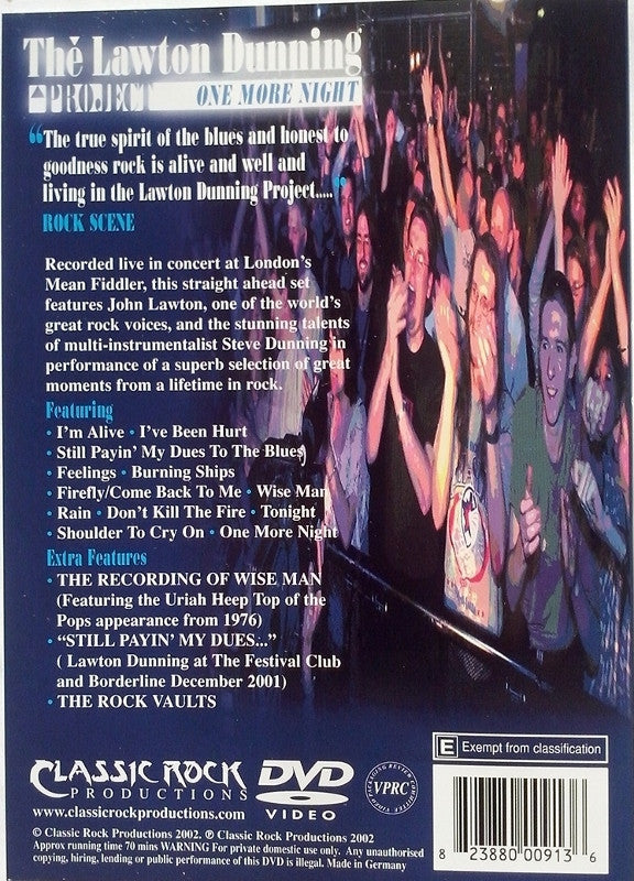 The Lawton Dunning Project : One More Night (DVD, PAL, Liv)