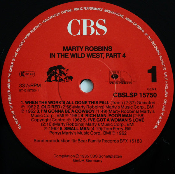 Marty Robbins : In The Wild West, Part 4 (LP, Album, Comp)