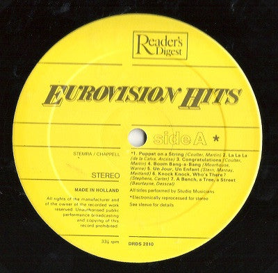 Studio Musicians : Eurovision Hits  (LP, Comp)