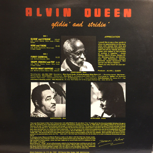 Alvin Queen : Glidin' And Stridin' (LP, Album)