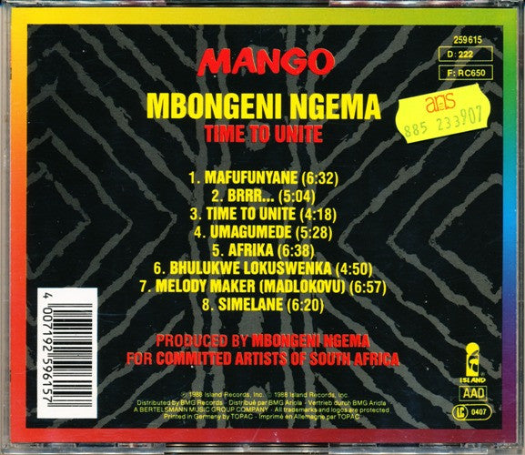 Mbongeni Ngema : Time To Unite (CD, Album)