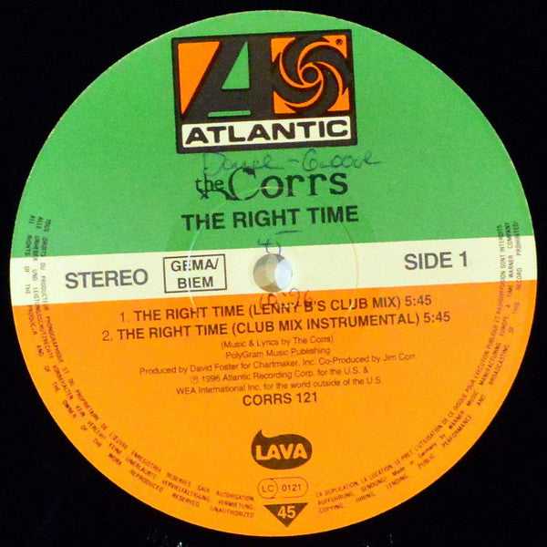 The Corrs : The Right Time (12", Single)
