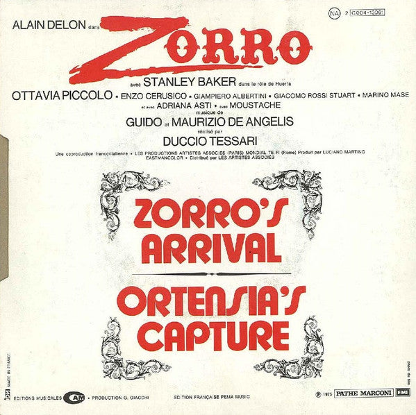 Guido And Maurizio De Angelis : Zorro (Bande Sonore Originale Du Film) (7", Single)