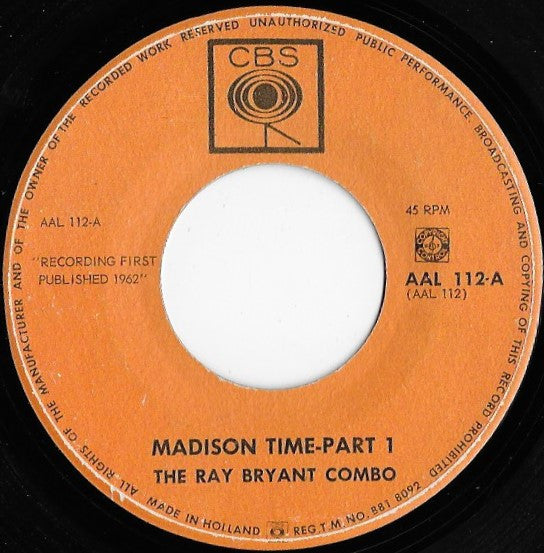 Ray Bryant : Madison Time Parts 1 & 2 (7", Single)