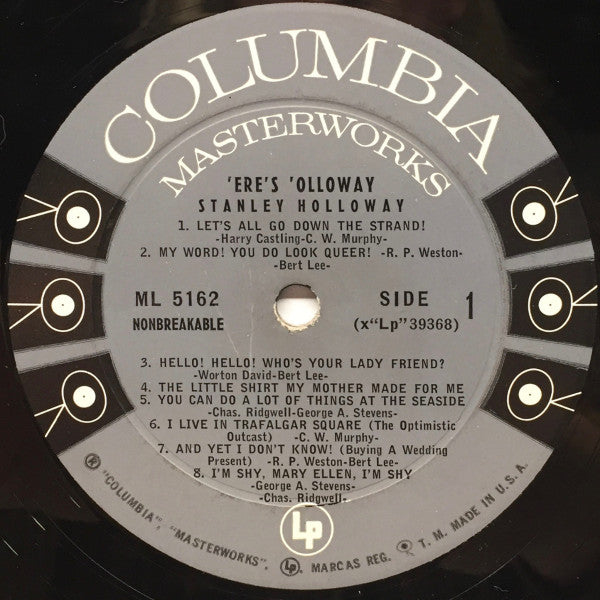 Stanley Holloway With The Loverly Quartet : 'Ere's 'Olloway' (LP, Album)