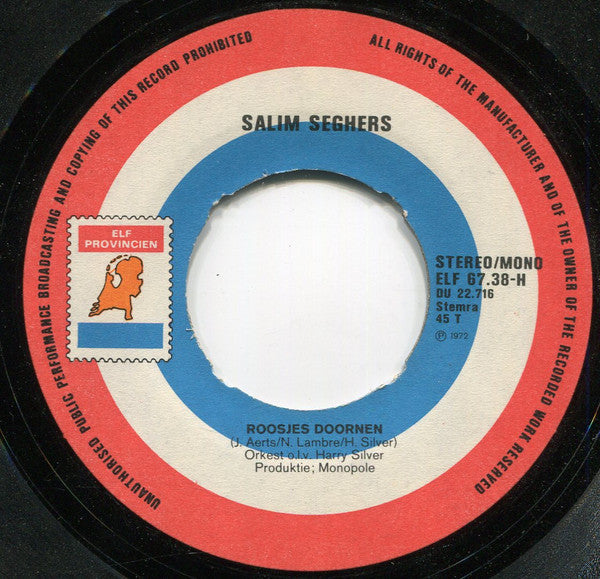 Salim Seghers : Vaarwel / Roosjes Doornen (7", Single, Mono)