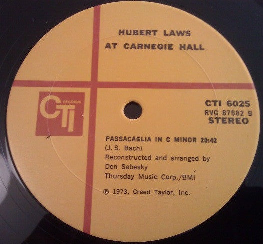 Hubert Laws : Carnegie Hall (LP, Album, RE, Gat)