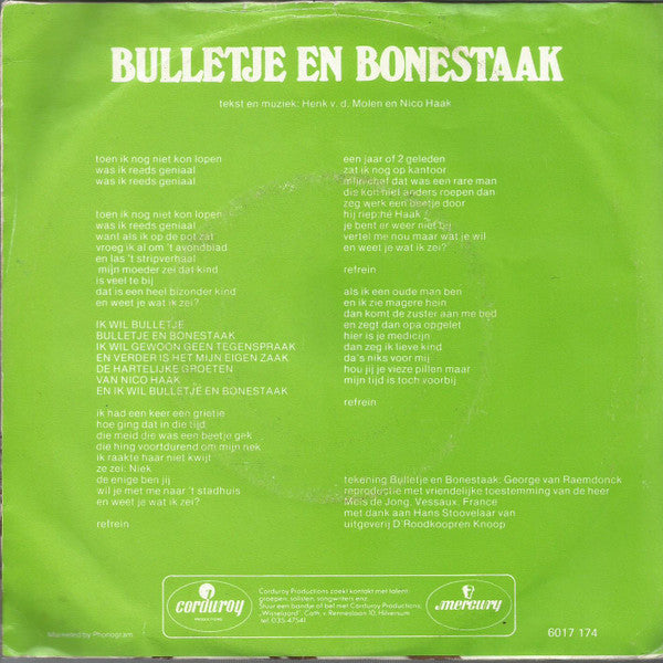 Nico Haak : Bulletje En Bonestaak (7", Single)