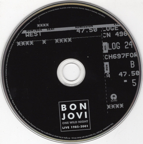 Bon Jovi : One Wild Night - Live 1985-2001 (2xCD, Album, Col)