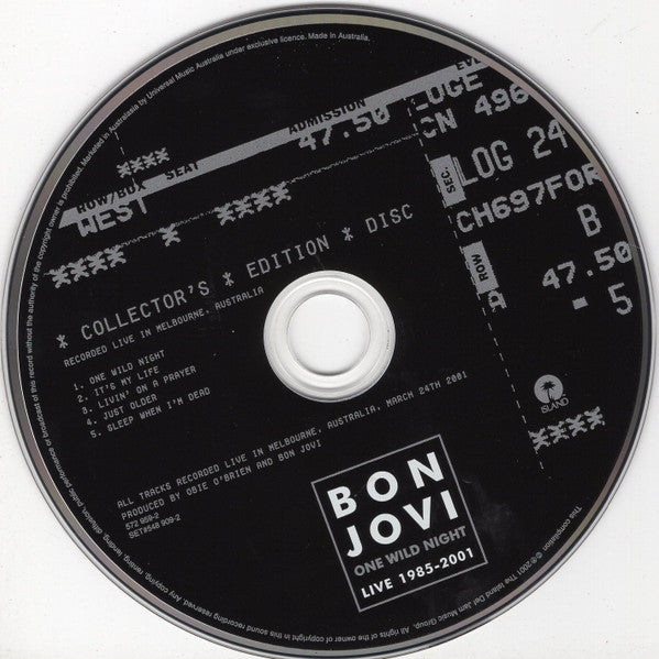 Bon Jovi : One Wild Night - Live 1985-2001 (2xCD, Album, Col)