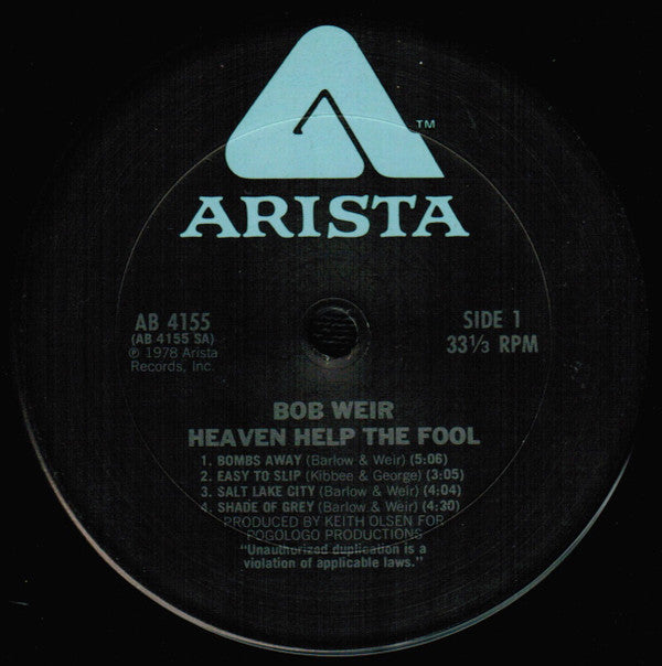 Bob Weir : Heaven Help The Fool (LP, Album, Ter)