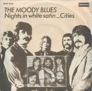 The Moody Blues : Nights In White Satin / Cities (7", Single, RE)