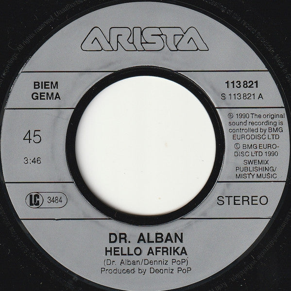 Dr. Alban Featuring Leila K : Hello Afrika (7", Single)
