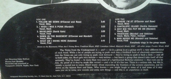 Notes From The Underground : Notes From The Underground (LP, Album)