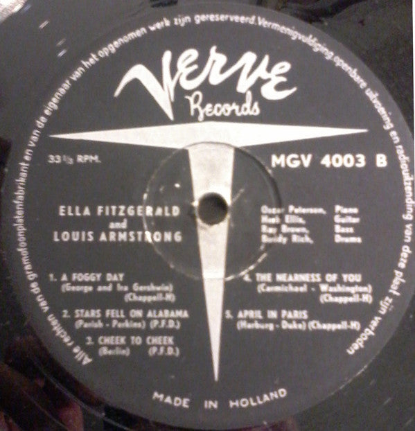 Ella Fitzgerald, Louis Armstrong : Ella And Louis (LP, Album, Mono)