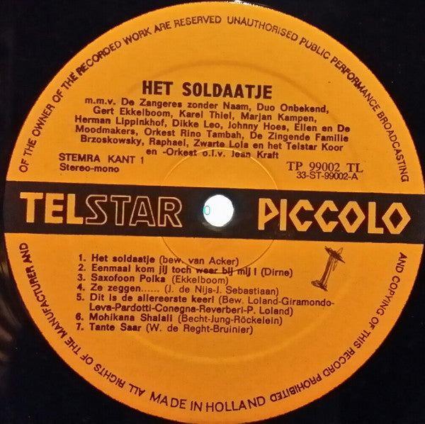 Various : Het Soldaatje En Nog Meer Hollandse Hits (LP, Album)