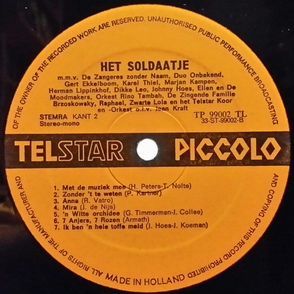 Various : Het Soldaatje En Nog Meer Hollandse Hits (LP, Album)