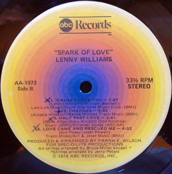Lenny Williams : Spark Of Love (LP, Album, Kee)
