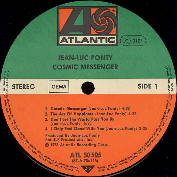 Jean-Luc Ponty : Cosmic Messenger (LP, Album, RE)