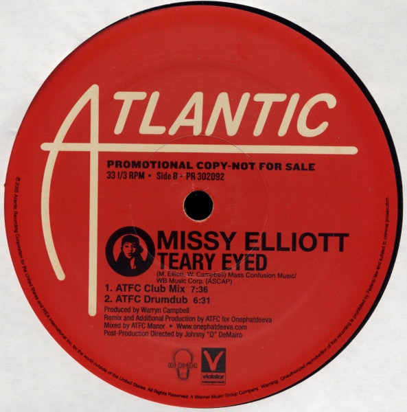 Missy Elliott : Teary Eyed (2x12", Promo)