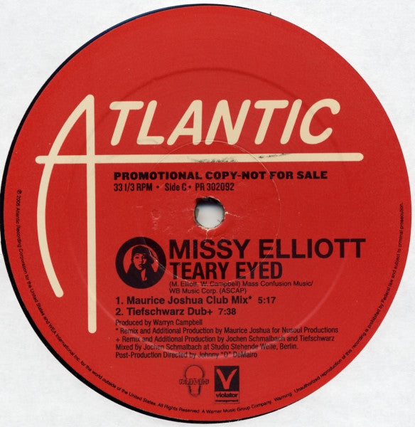 Missy Elliott : Teary Eyed (2x12", Promo)
