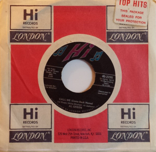Al Green : Call Me (Come Back Home) (7", Single, Styrene, She)