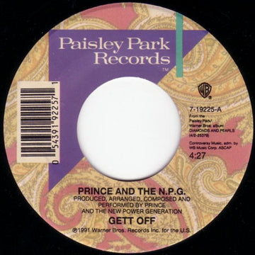 Prince And The New Power Generation : Gett Off (7", Single)