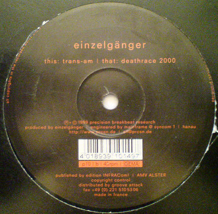 Einzelgänger : Trans-Am / Deathrace 2000 (12")