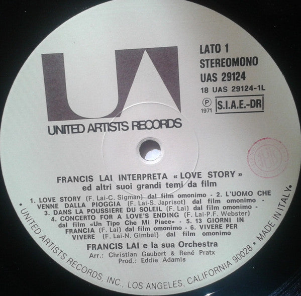 Francis Lai : Francis Lai Interpreta Love Story Ed Altri Suoi Grandi Temi Da Film (LP, Comp)