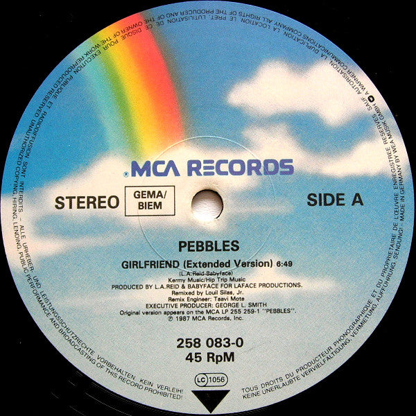 Pebbles : Girlfriend (Extended Version) (12", Single)