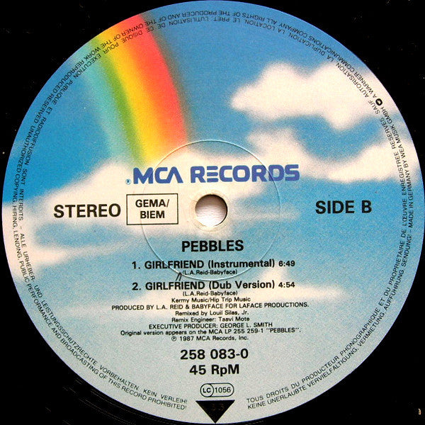 Pebbles : Girlfriend (Extended Version) (12", Single)