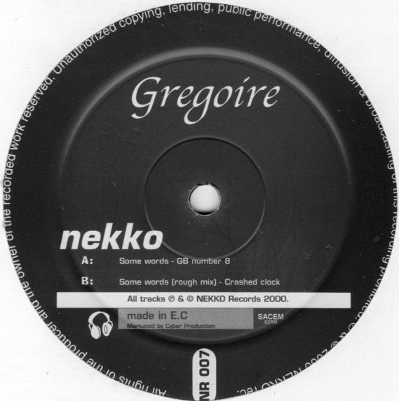 Gregoire : Some Words (12")