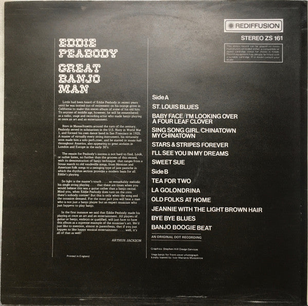 Eddie Peabody : Great Banjo Man (LP, RE)