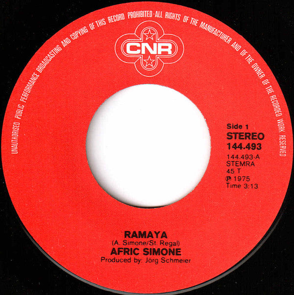 Afric Simone : Ramaya (7", Single, Red)