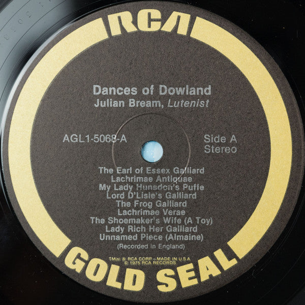 Dowland*, Julian Bream : Dances Of Dowland (LP, Album, RE)