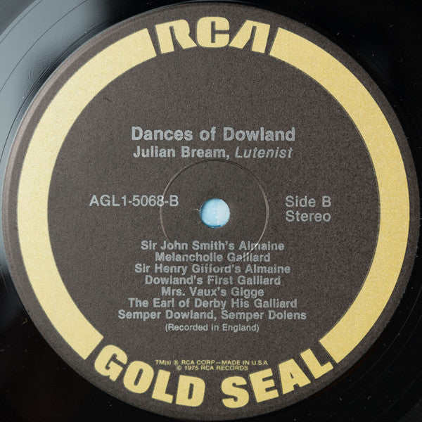 Dowland*, Julian Bream : Dances Of Dowland (LP, Album, RE)