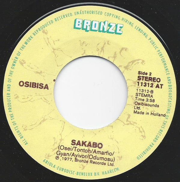 Osibisa : The Warrior (7")